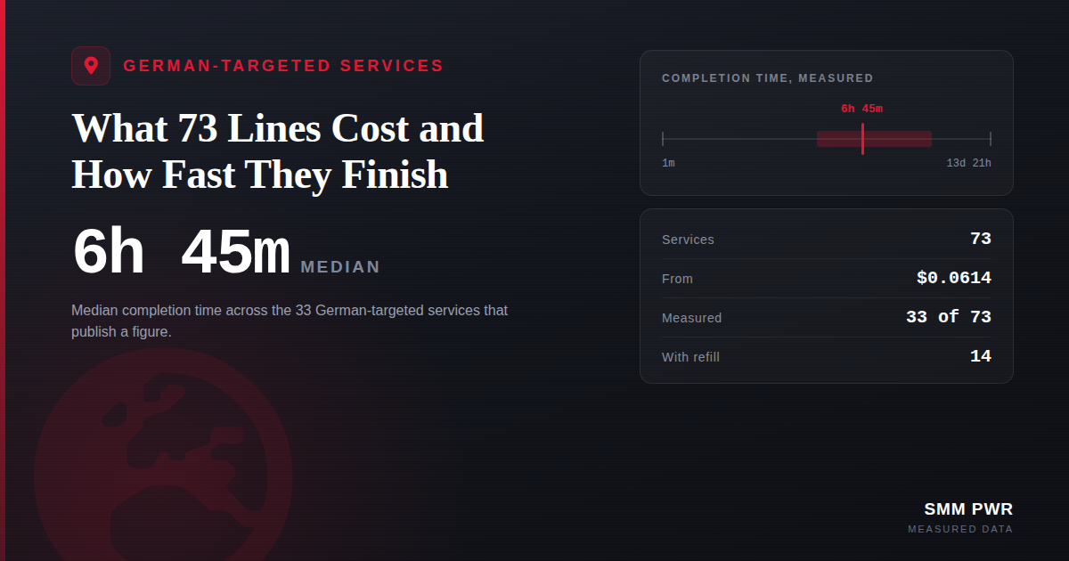 German-Targeted Services: What 73 Lines Cost and How Fast They Finish